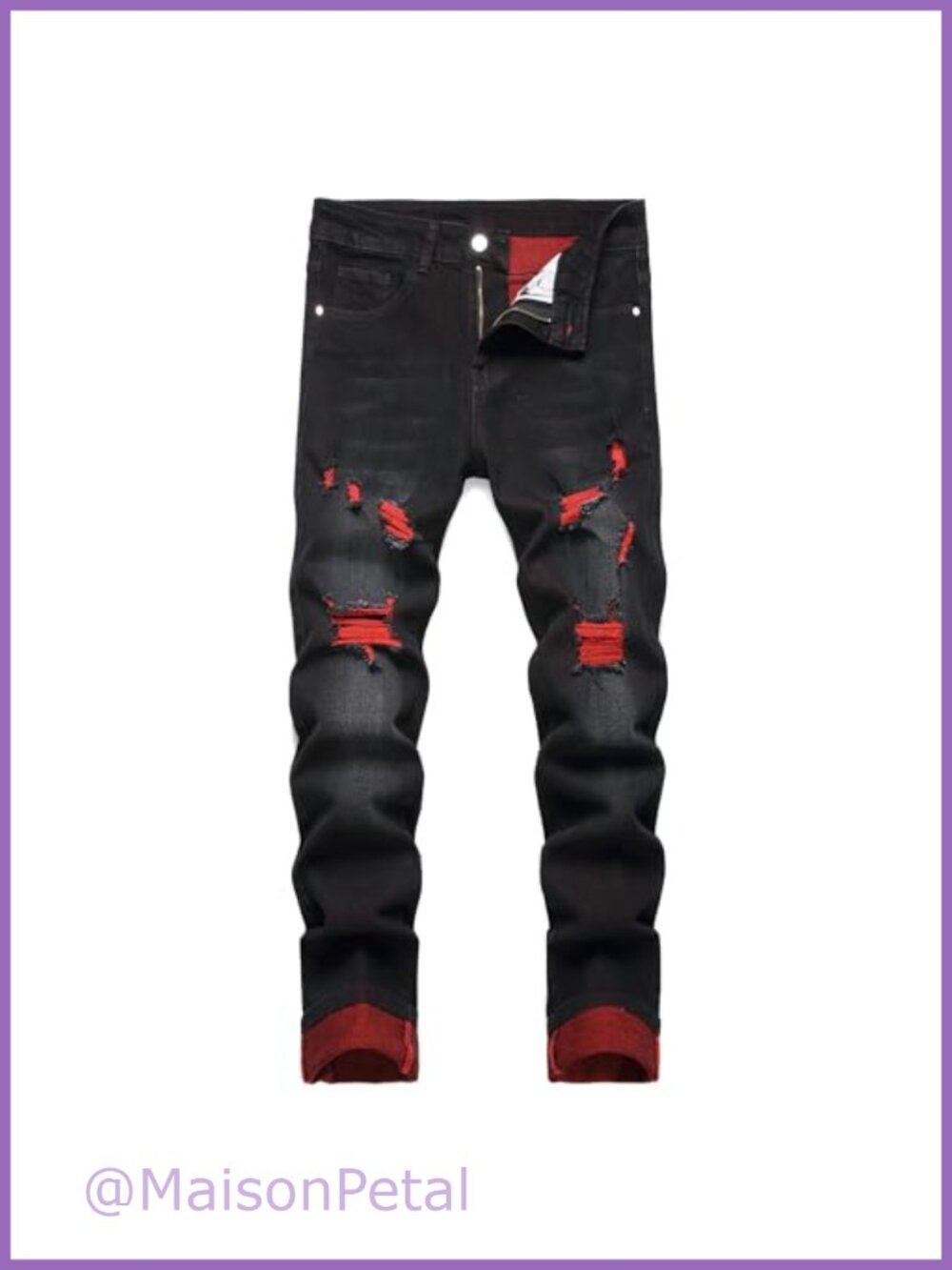 Men's Slim Fit Stretch Ripped Skinny Jeans Distressed Straight Leg Comfort Waist